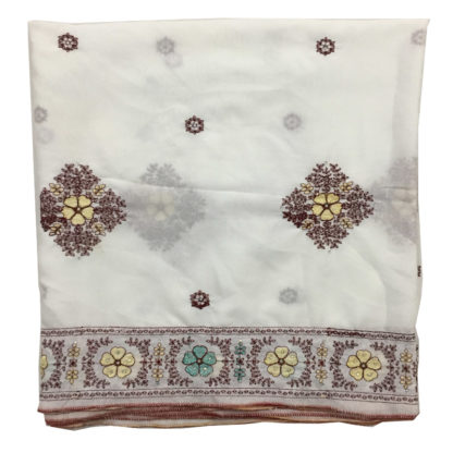white embroidered shawl