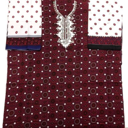 ajrak machine embroidered dress