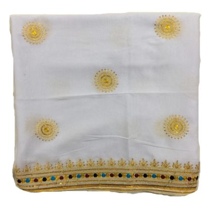white embroidered chadar
