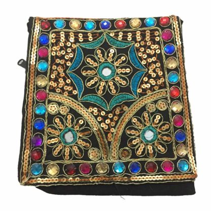 embroidered flip purse