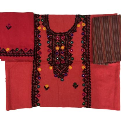 sindhi embroidery dress red