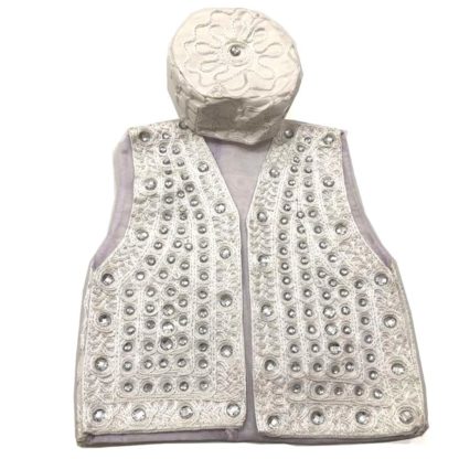 sindhi waistcoat and white topi for kids